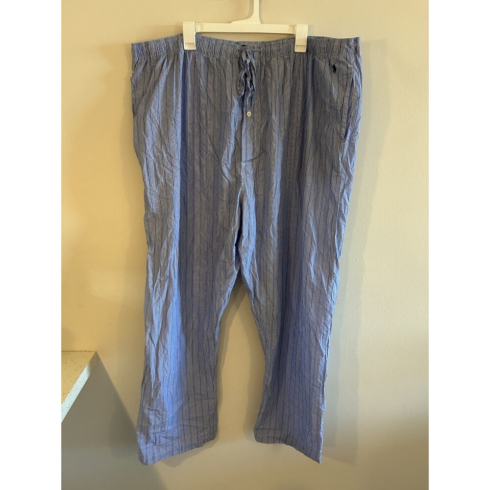 Polo Ralph Lauren Men's Tall Printed Pajama Pant Andrew Stripe/Navy Size 3XLT
